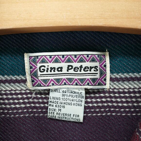 Gina Peters Women's Button-Up Jacket Multi Medium Striped Acrylic Blend - Picture 8 of 11